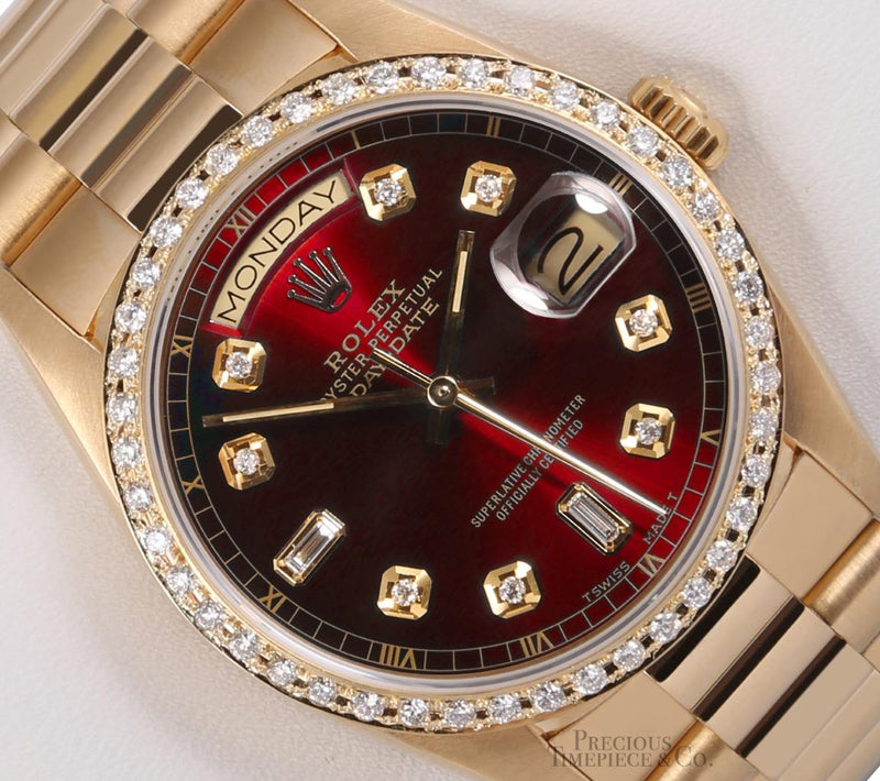 Rolex Day Date President Gold With Diamond Bezel