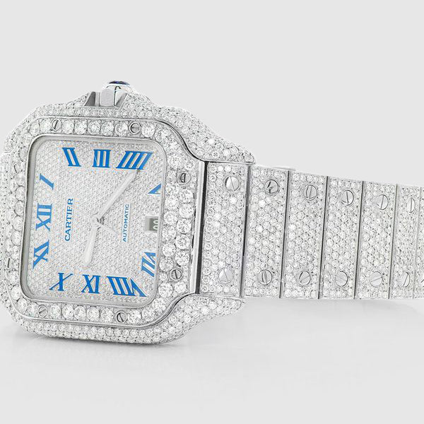 Cartier Santos VVS With Blue Roman Numerals, 40 mm