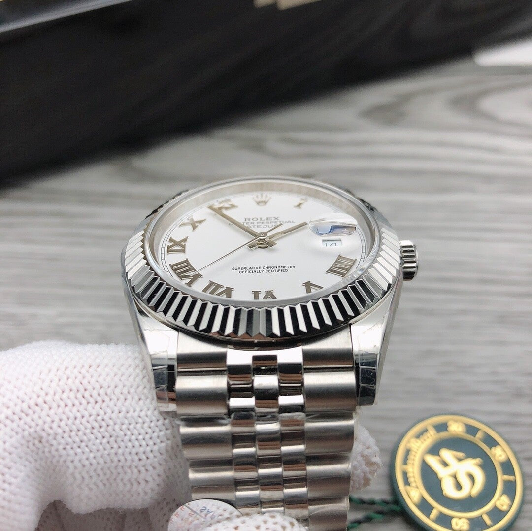 Rolex Datejust 41mm White Dial, Roman Numerals
