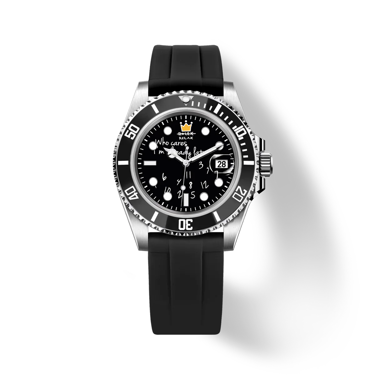 “Rolex Relax” HYDROCORE FLUORO WATCH - Black & Silver