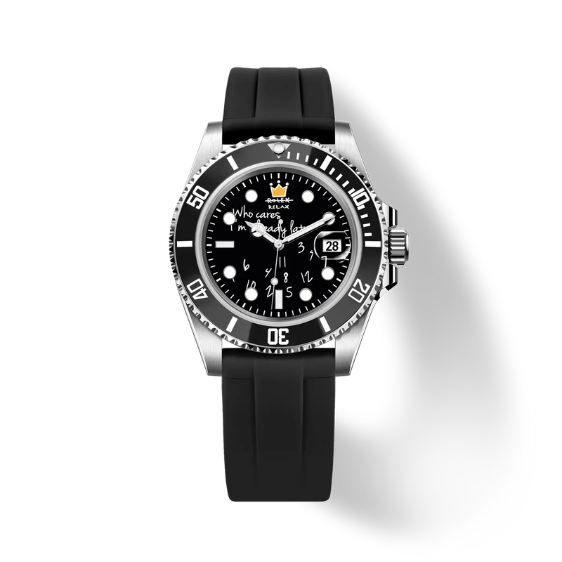“Rolex Relax” HYDROCORE FLUORO WATCH - Black & Silver