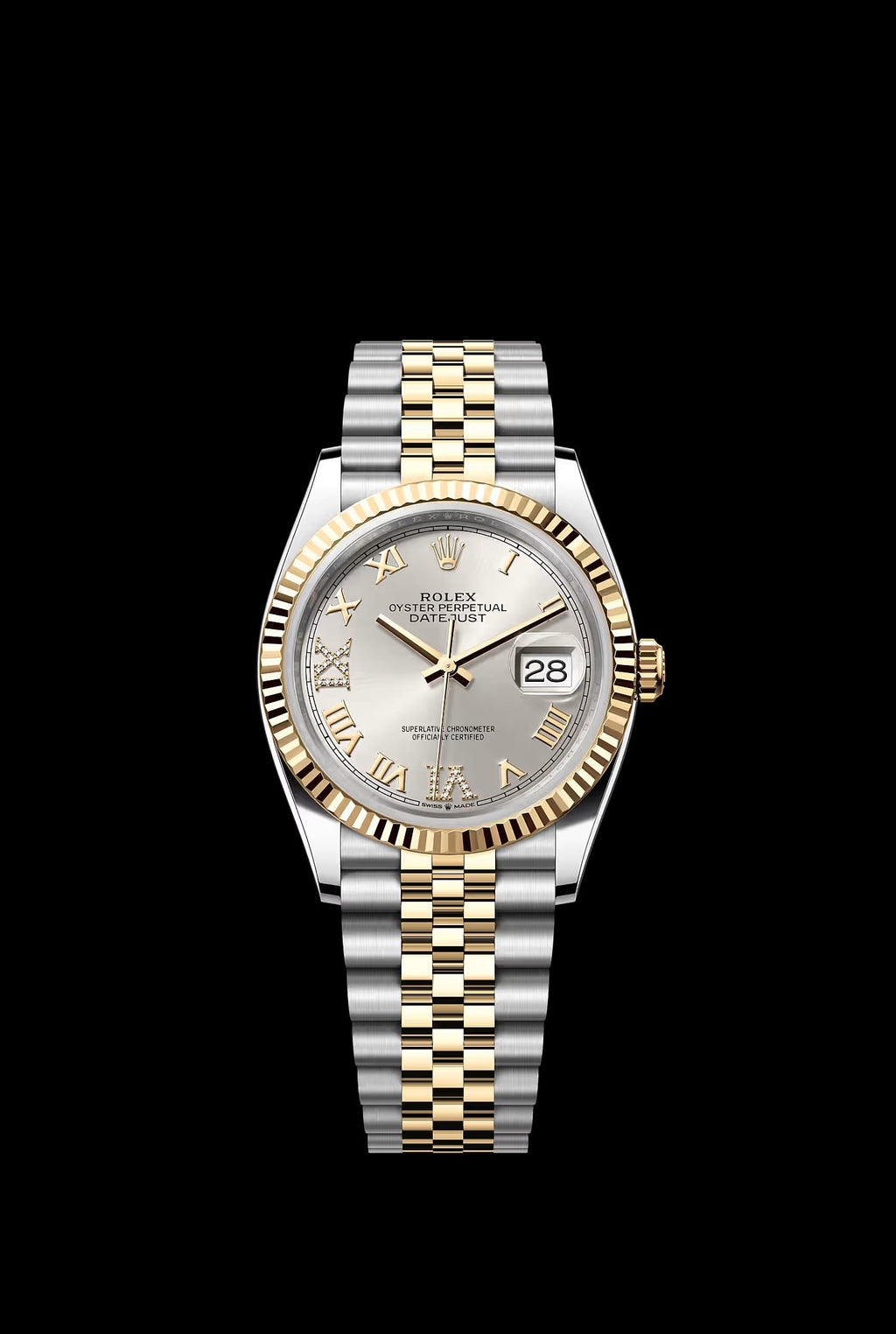 Rolex Datejust Two Tone Jubilee Roman Numbers
