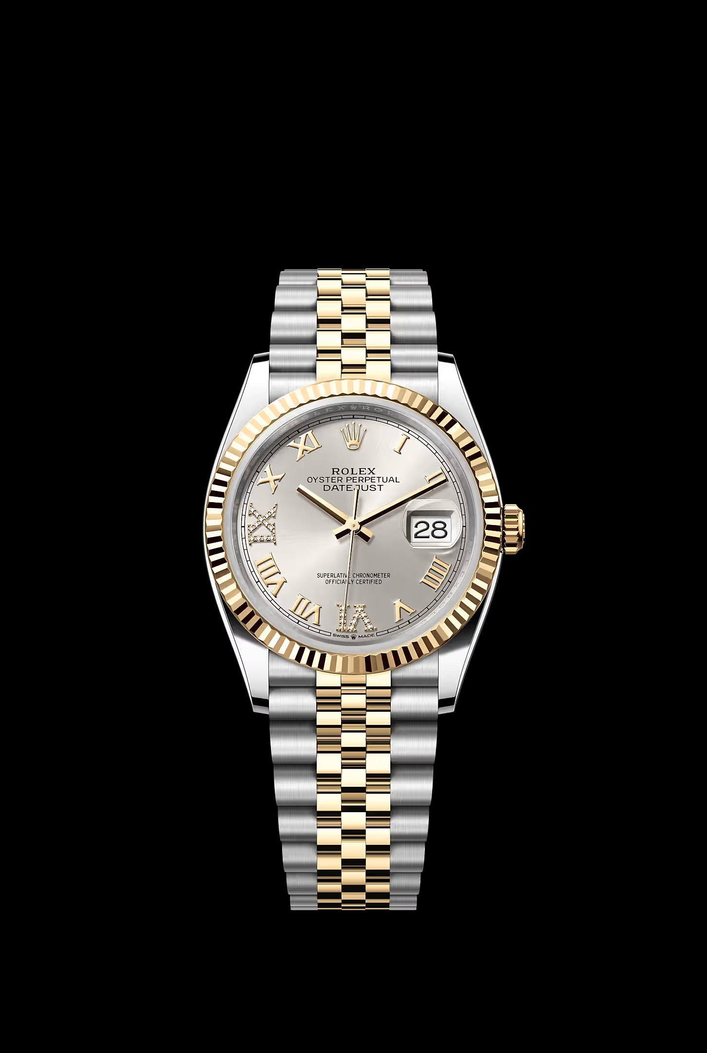 Rolex Datejust Two Tone Jubilee Roman Numbers