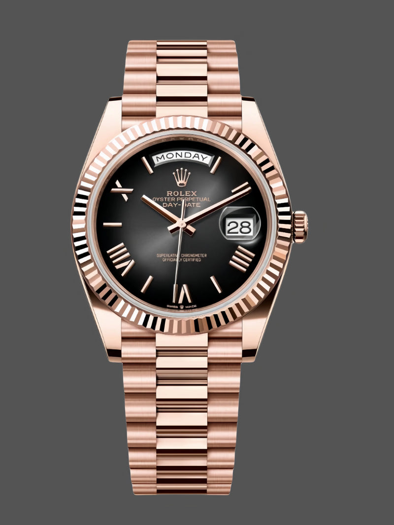 Rolex Day-Date Rose Gold Slate Ombré Dial