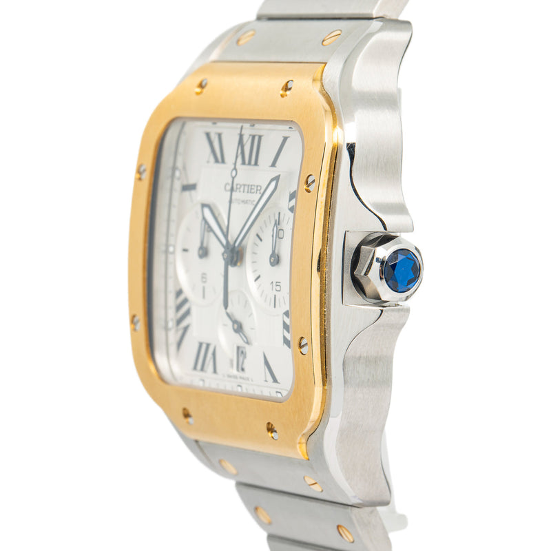 Cartier Santos Two Tone Chronograph