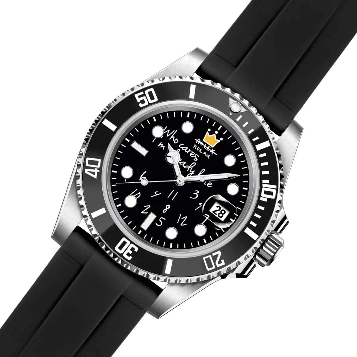 “Rolex Relax” HYDROCORE FLUORO WATCH - Black & Silver