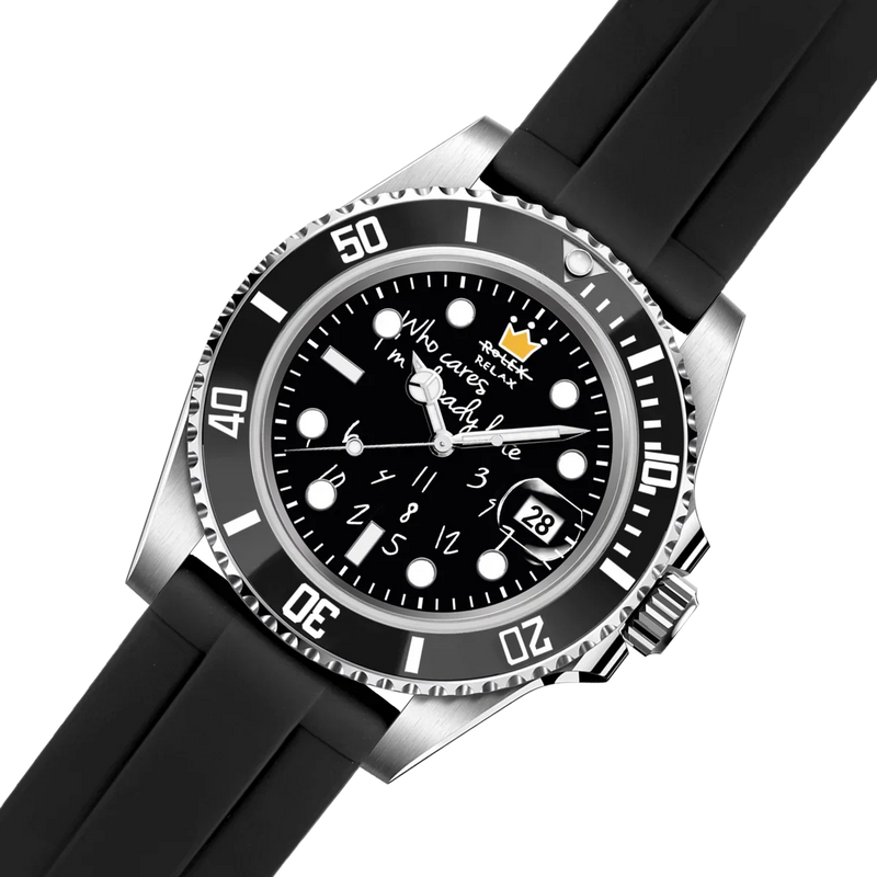 “Rolex Relax” HYDROCORE FLUORO WATCH - Black & Silver