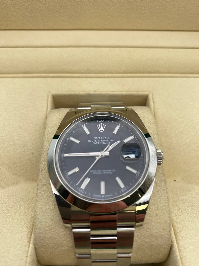 Rolex Datejust 41mm Smooth Bezel Black Dial