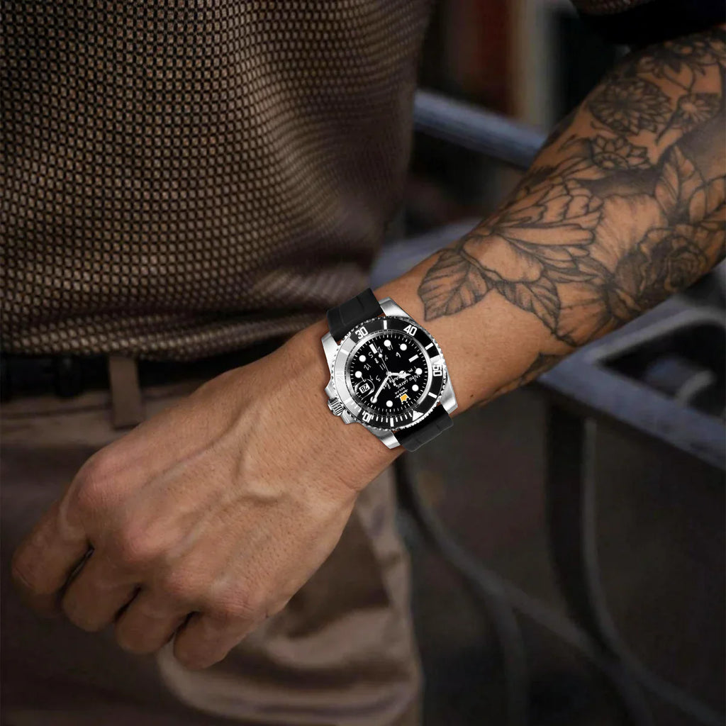 “Rolex Relax” HYDROCORE FLUORO WATCH - Black & Silver