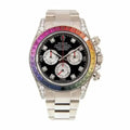 Rolex Daytona Black Dial Rainbow Bezel Moissanite