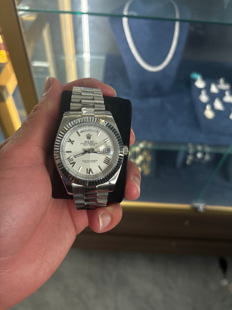 Rolex Date Day white dial