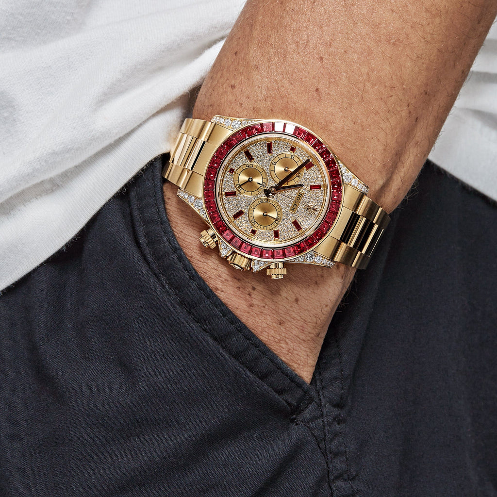 Rolex Daytona Oro amarillo Esfera con diamantes Baguette