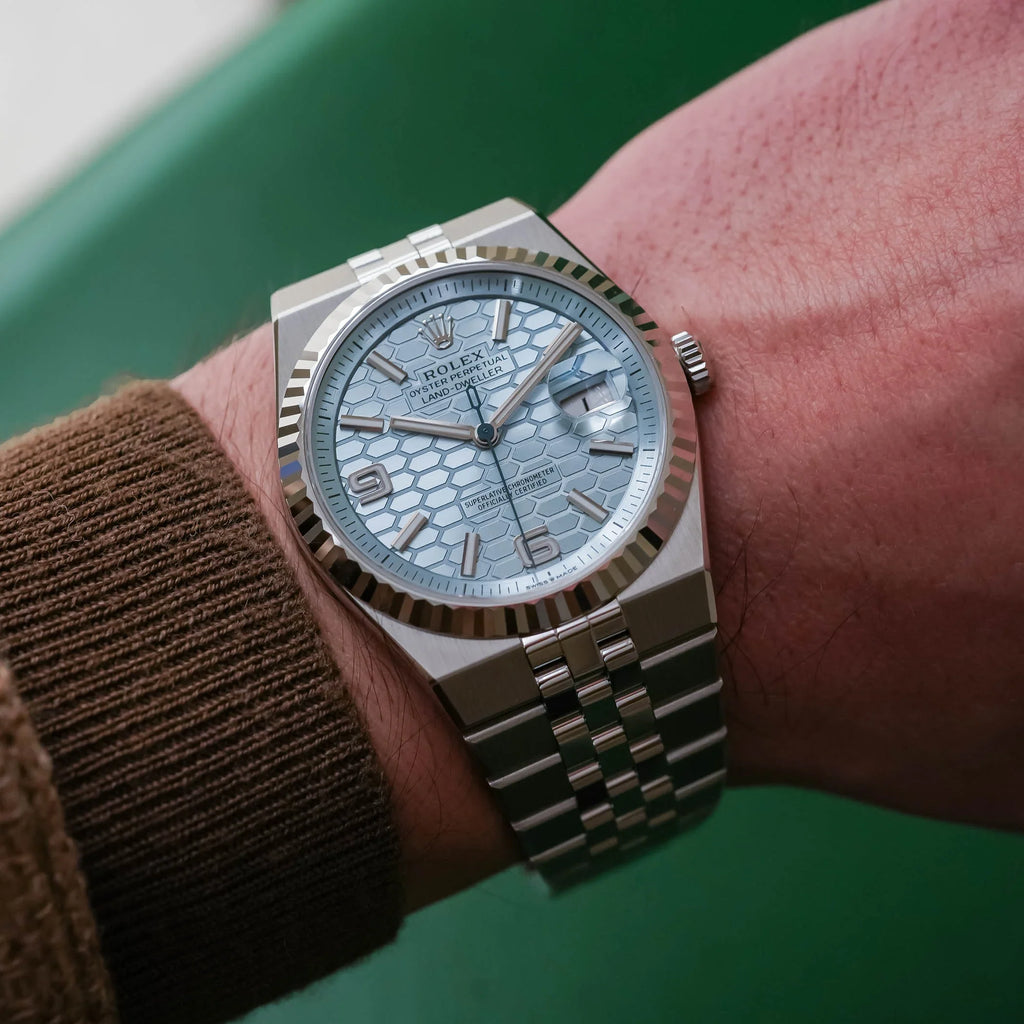 Rolex Land-Dweller Silver Blue Dial