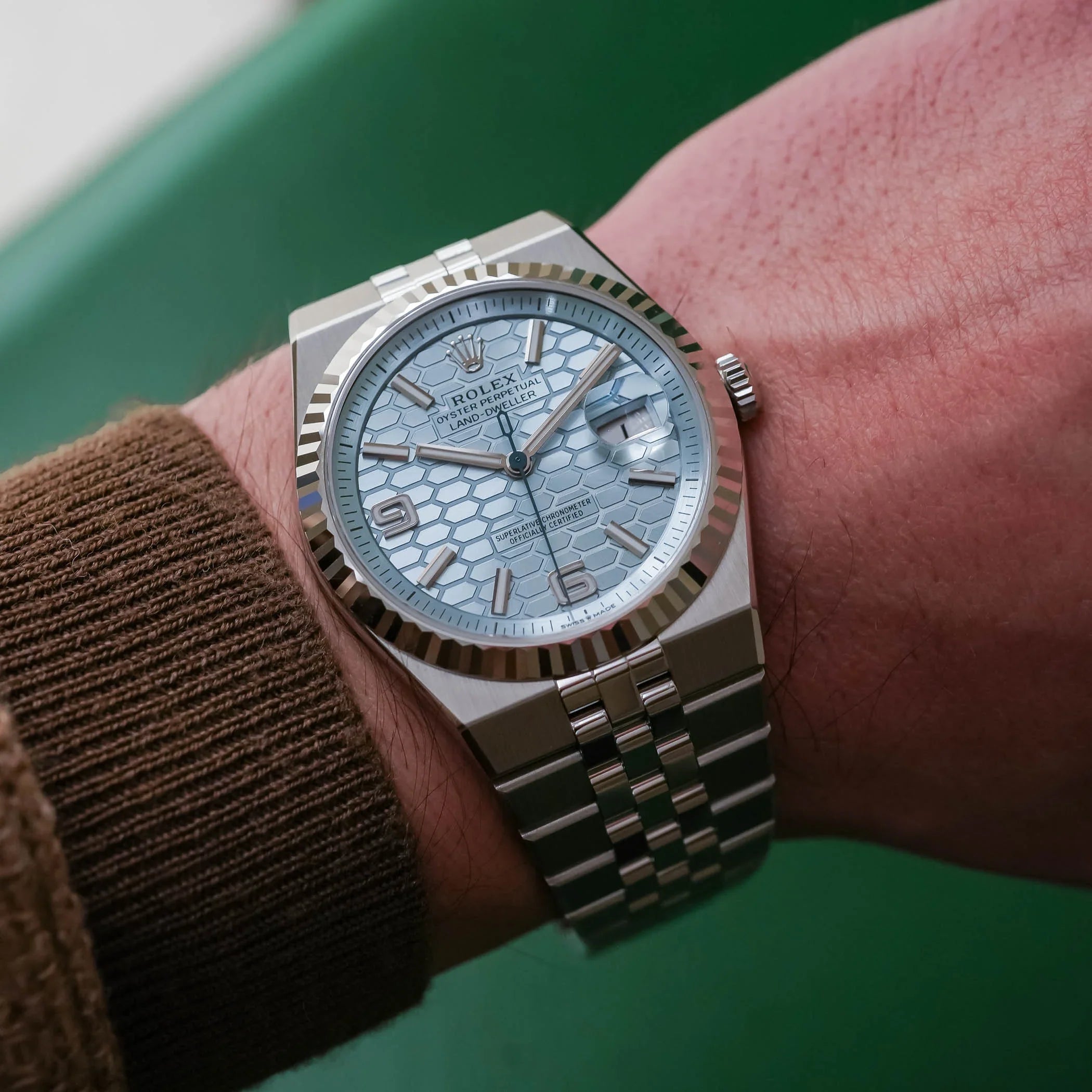 Rolex Land-Dweller Silver Blue Dial