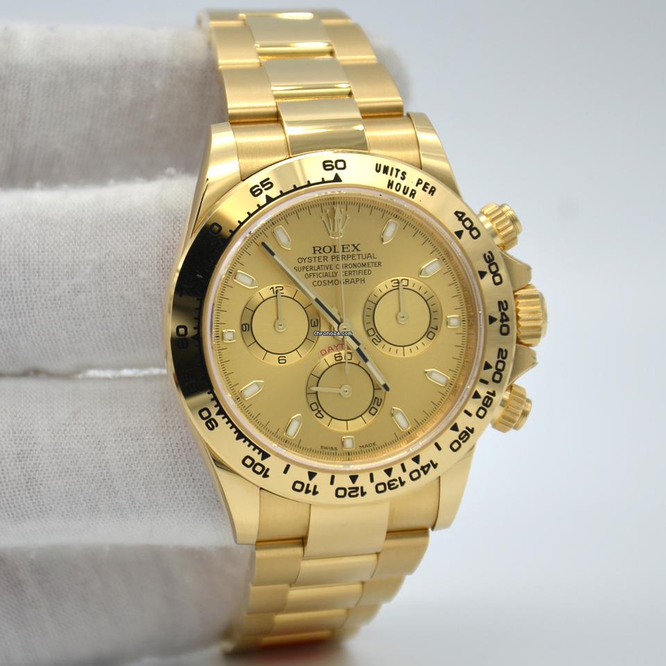 Rolex Daytona Yellow Gold, Dial with Champagne Colored Indexes