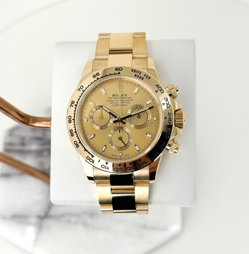 Rolex Daytona Yellow Gold, Dial with Champagne Colored Indexes
