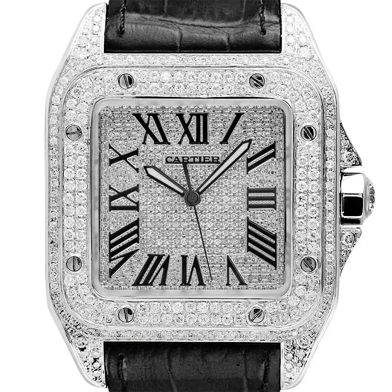 Cartier Diamond black Roman dial