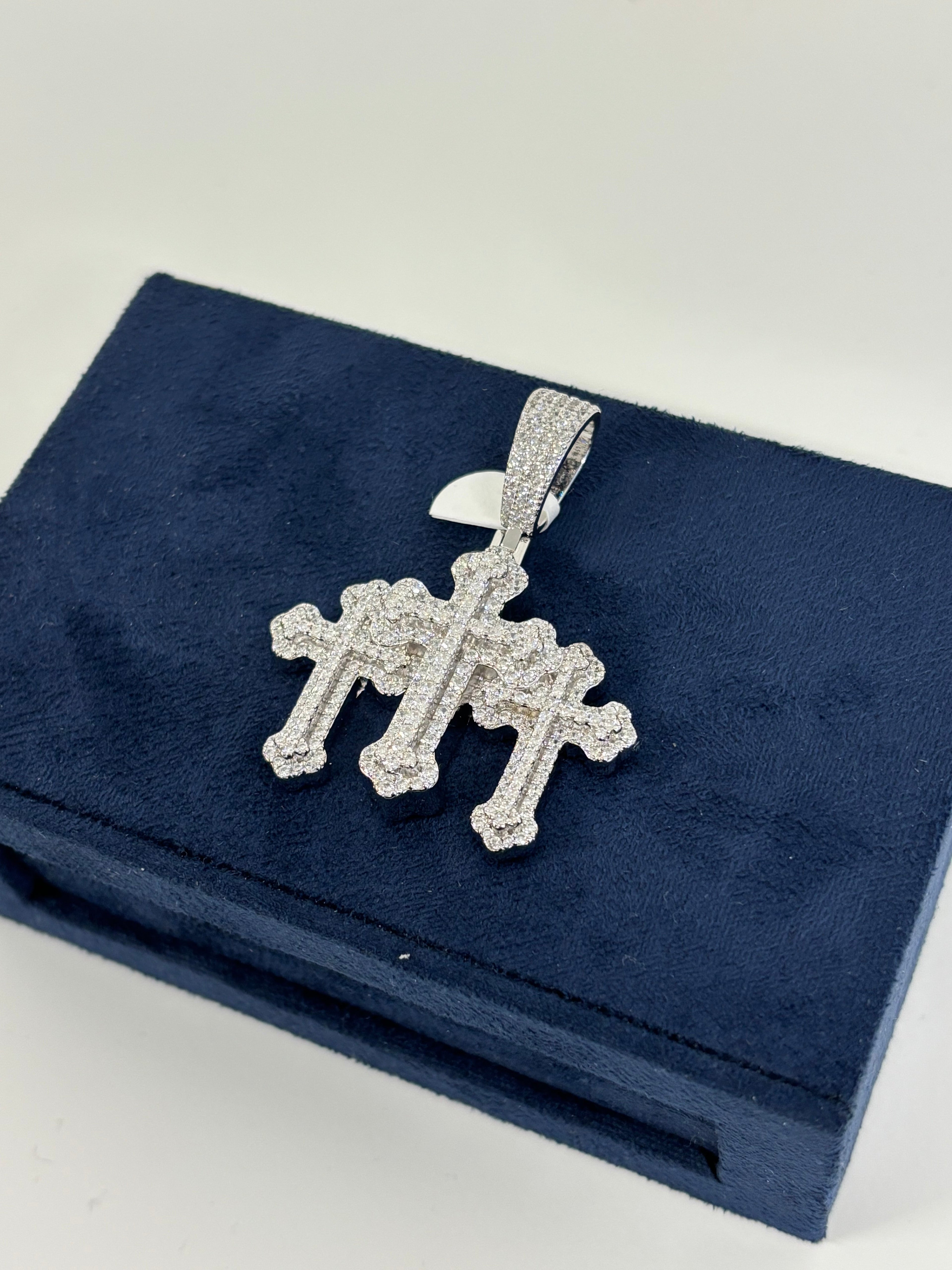 Three Crosses Pendant Silver