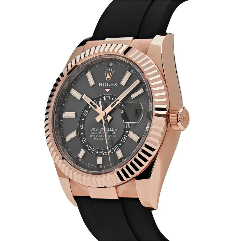 Rolex Sky-Dweller Black Dial with Rubber Strap