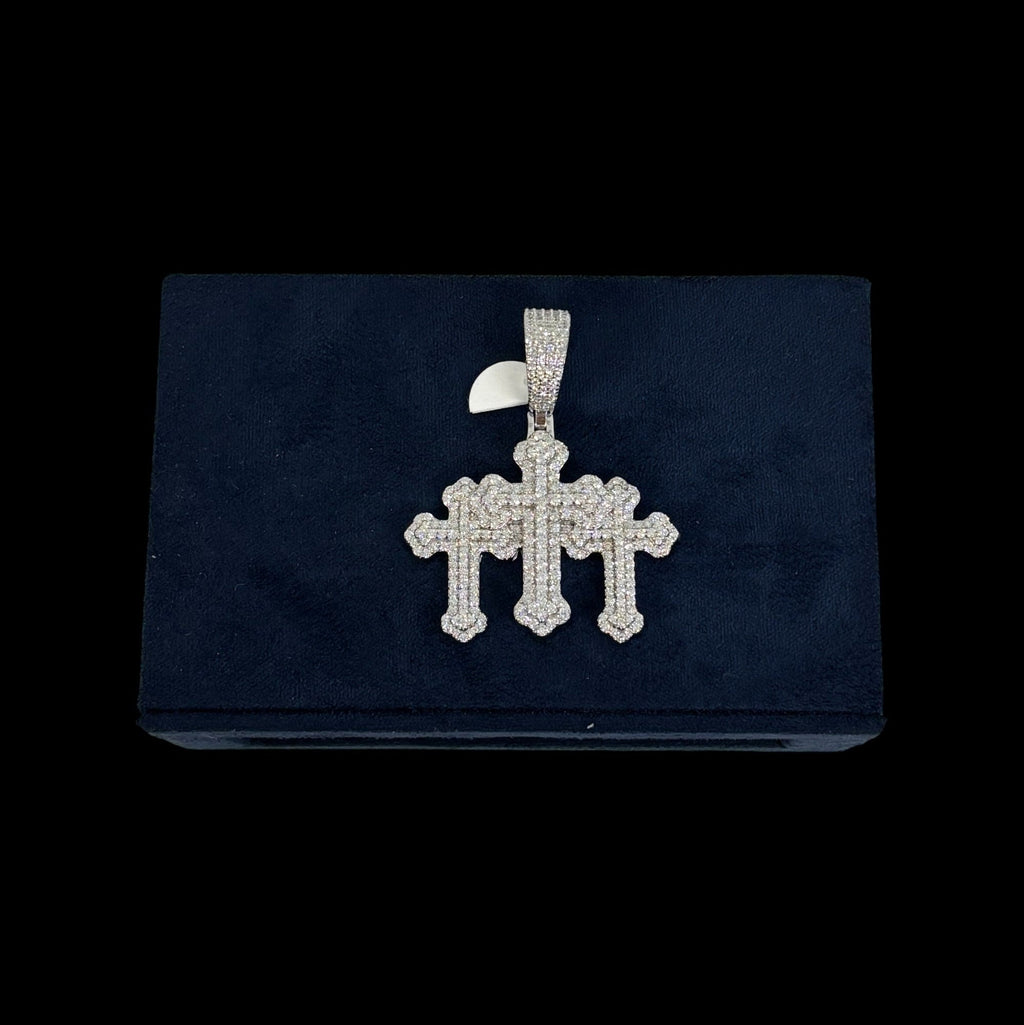 Three Crosses Pendant Silver