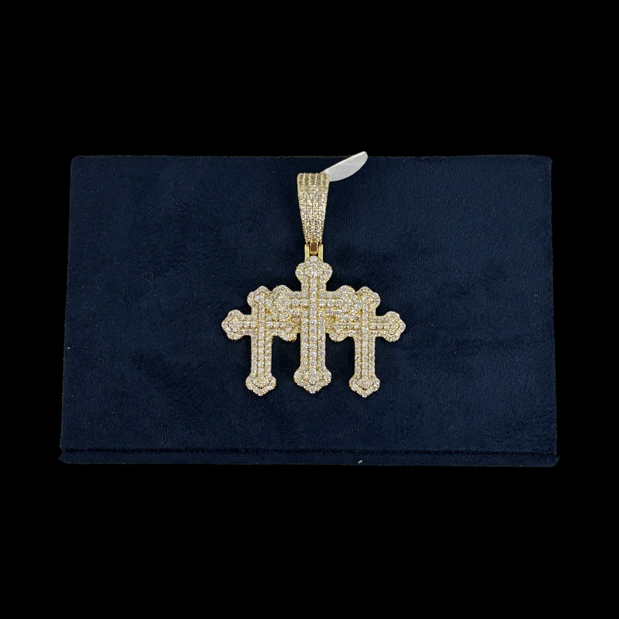 Three Crosses Pendant Gold