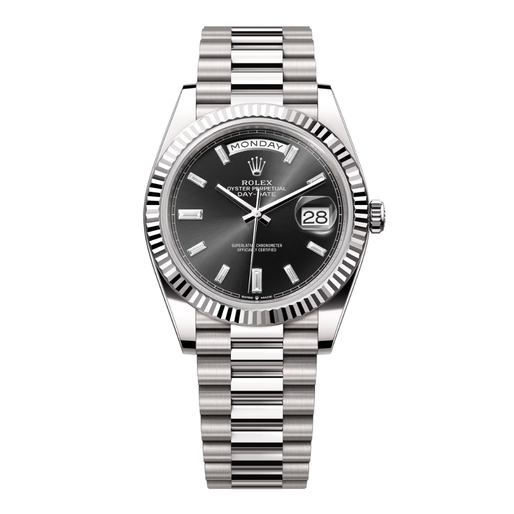 Rolex Day Date White Gold Black Dial