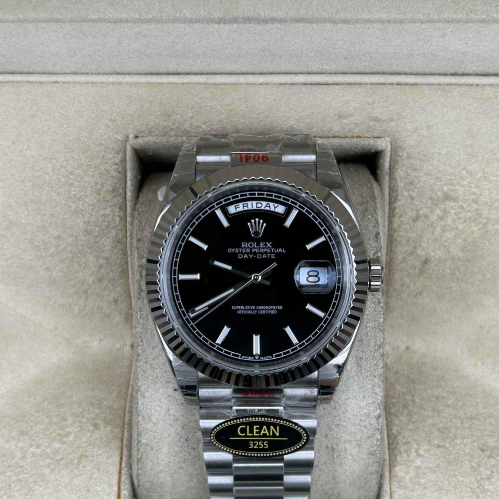 Rolex Day Date White Gold Black Dial