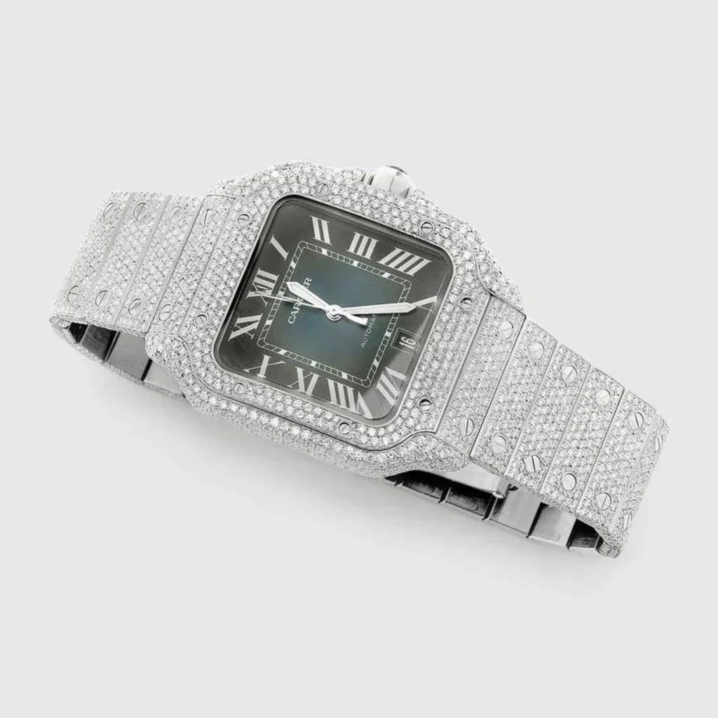 Cartier Santos, 40mm Watch, VVS, Blue Dial
