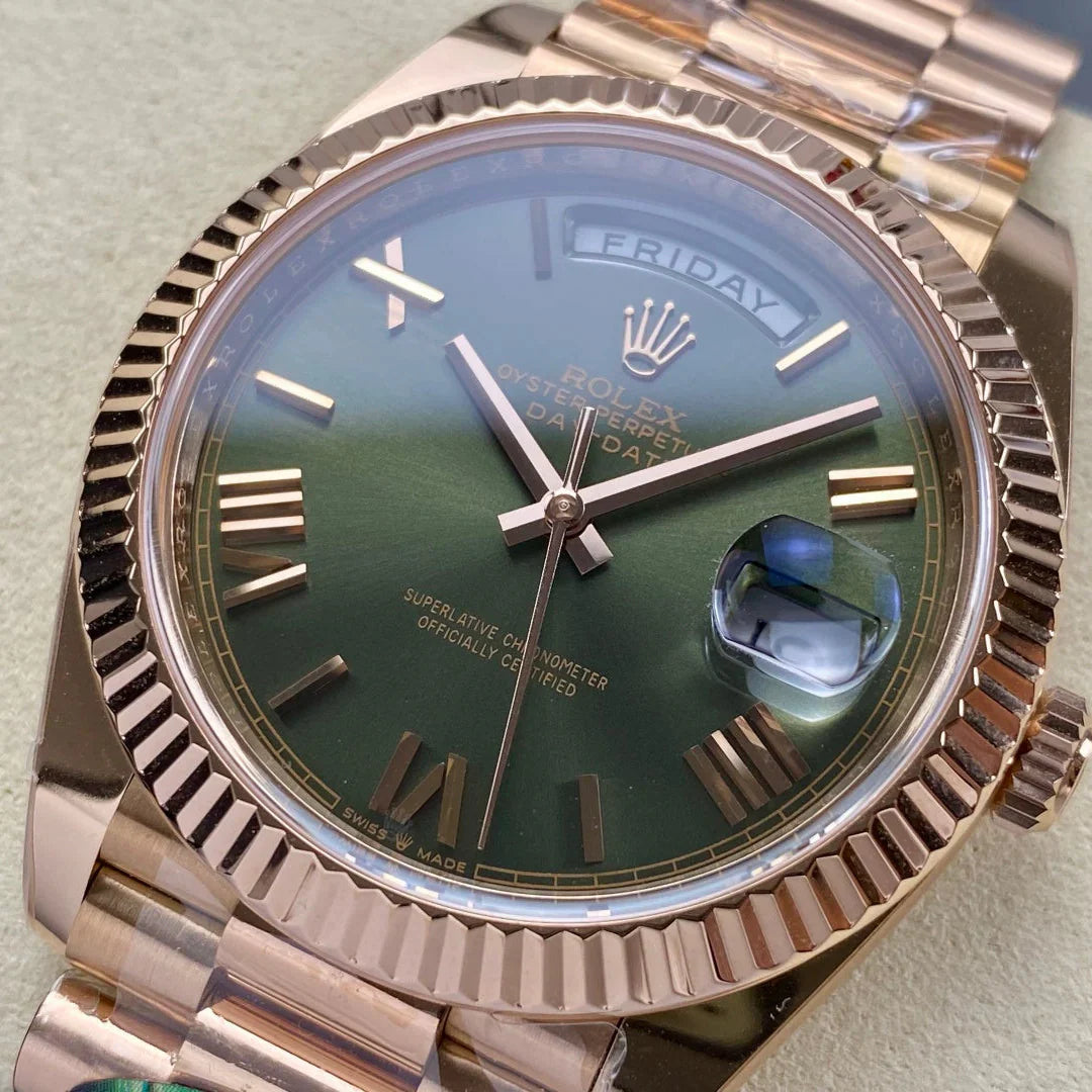 Rolex Day-Date 40 Olive Green Dial and Everose Gold