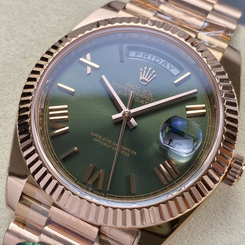 Rolex Day-Date 40 Olive Green Dial and Everose Gold