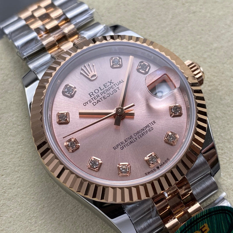 Rolex 'Date Just Two Tone Gold Rose Dial Woman