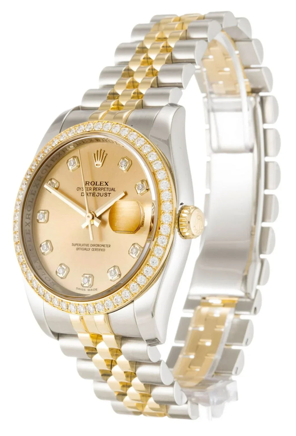 Rolex Datejust Champagne Dial & Diamonds 36mm