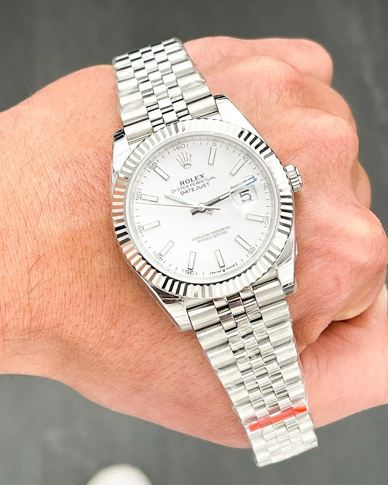 Rooex Datejust Grey White Dial