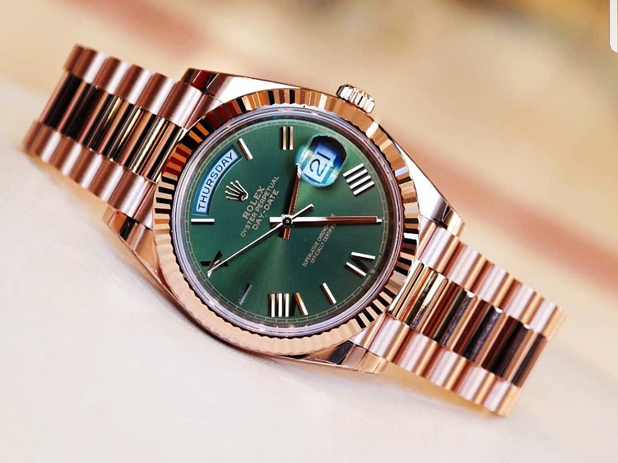 Rolex Day-Date 40 Olive Green Dial and Everose Gold