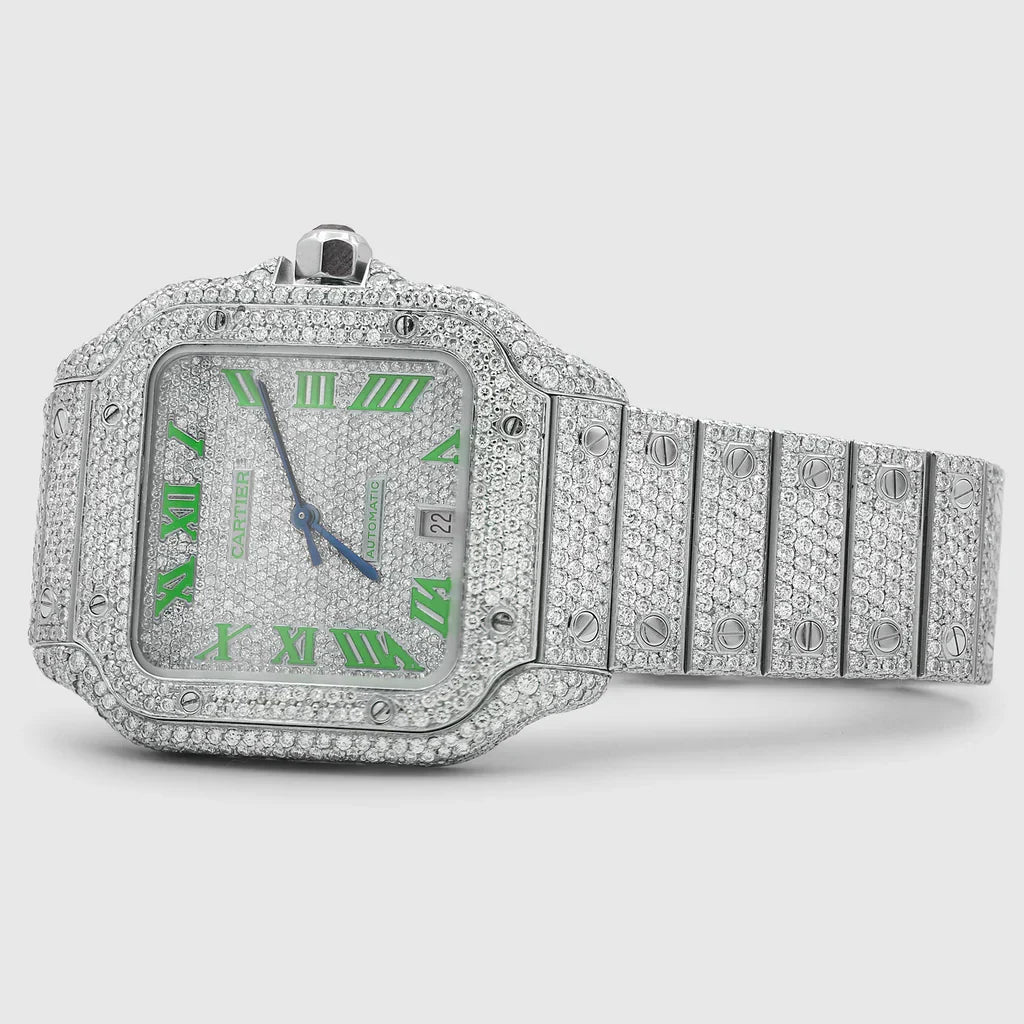 Cartier Santos VVS With Green Roman Numerals, 40 mm