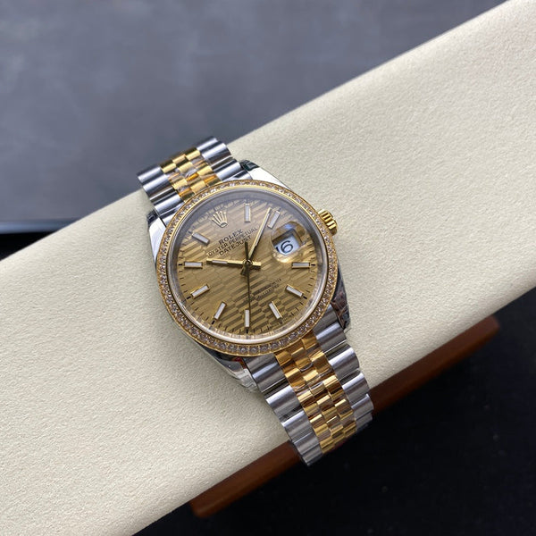 Rolex 'Date Just Two Tone Gold' 36mm Diamond Bezel Woman
