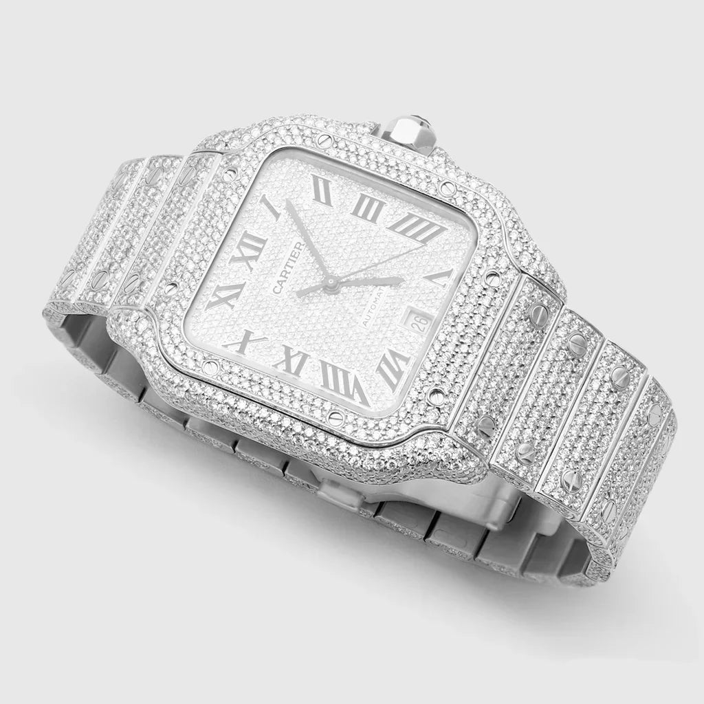 Cartier Santos, 39.8mm Watch, VVS, Black Roman Numerals