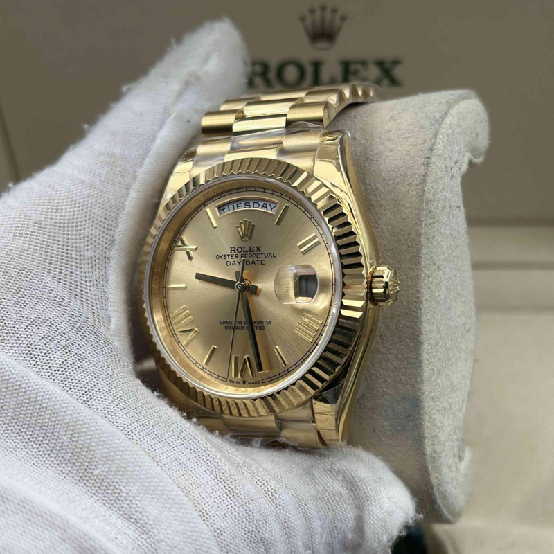Rolex Day-Date With Champagne Roman Dial, 40 mm