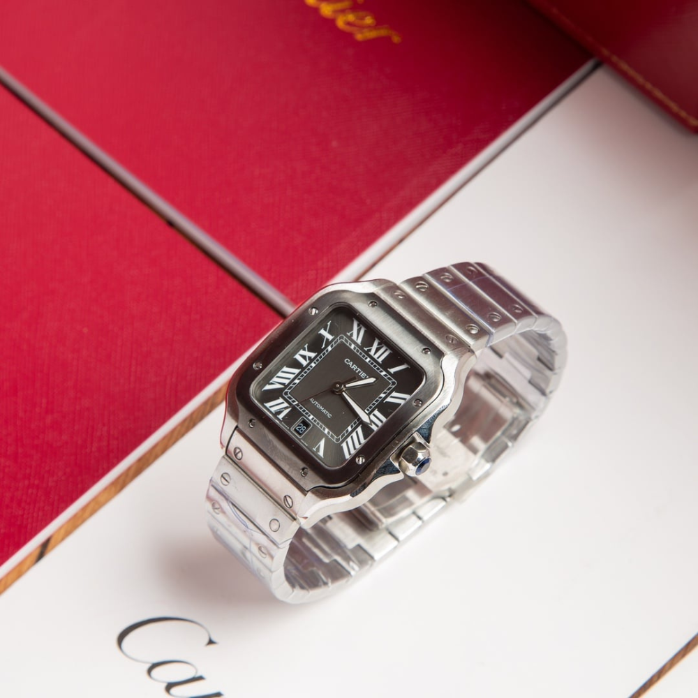 Cartier Santos Gray Dial, 39.8mm