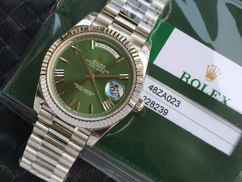 Rolex Day Date White Gold Green Dial