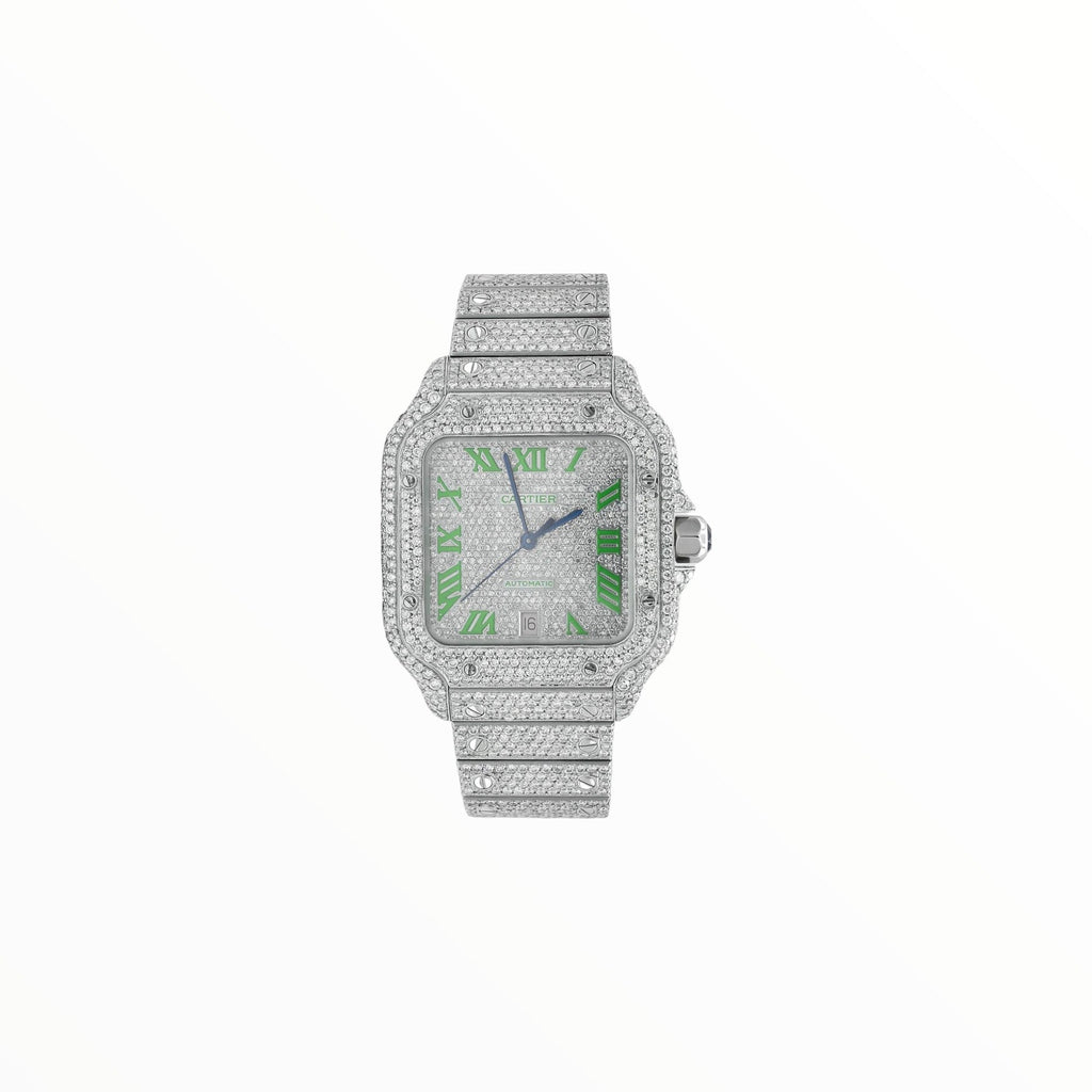 Cartier Santos VVS With Green Roman Numerals, 40 mm