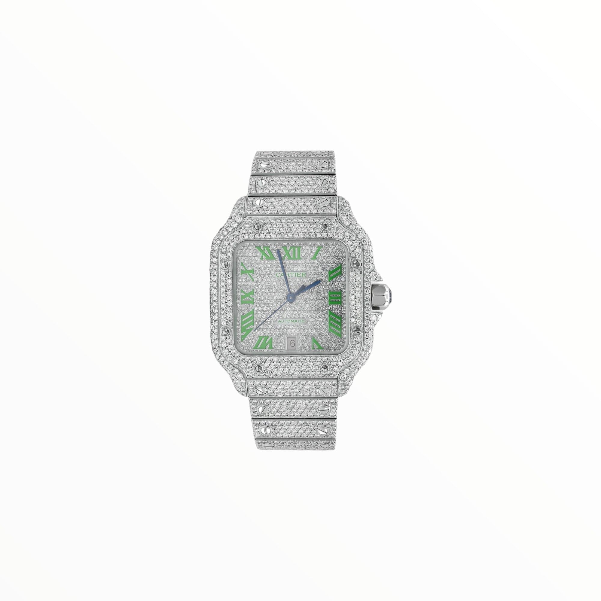 Cartier Santos VVS With Green Roman Numerals, 40 mm