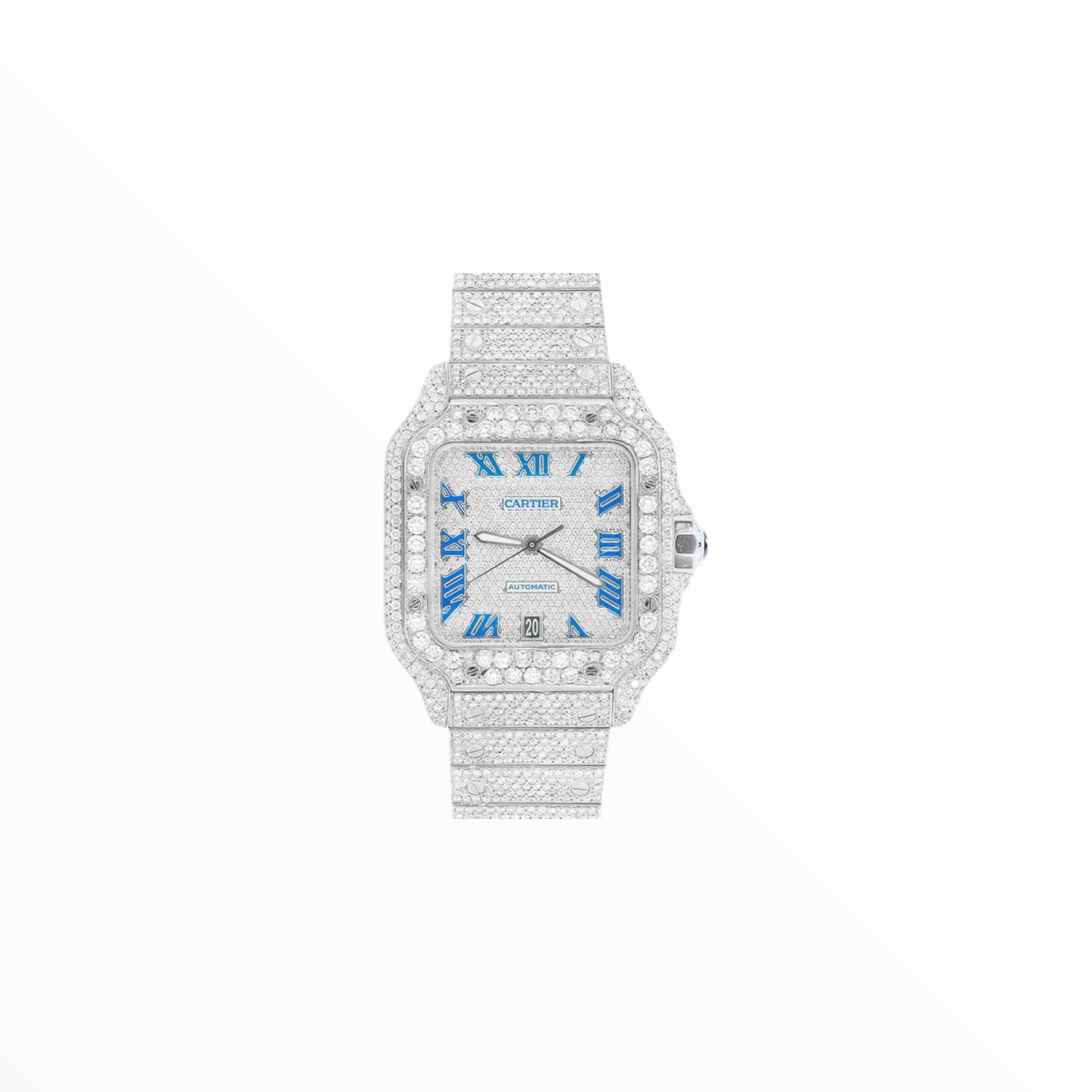 Cartier Santos VVS With Blue Roman Numerals, 40 mm