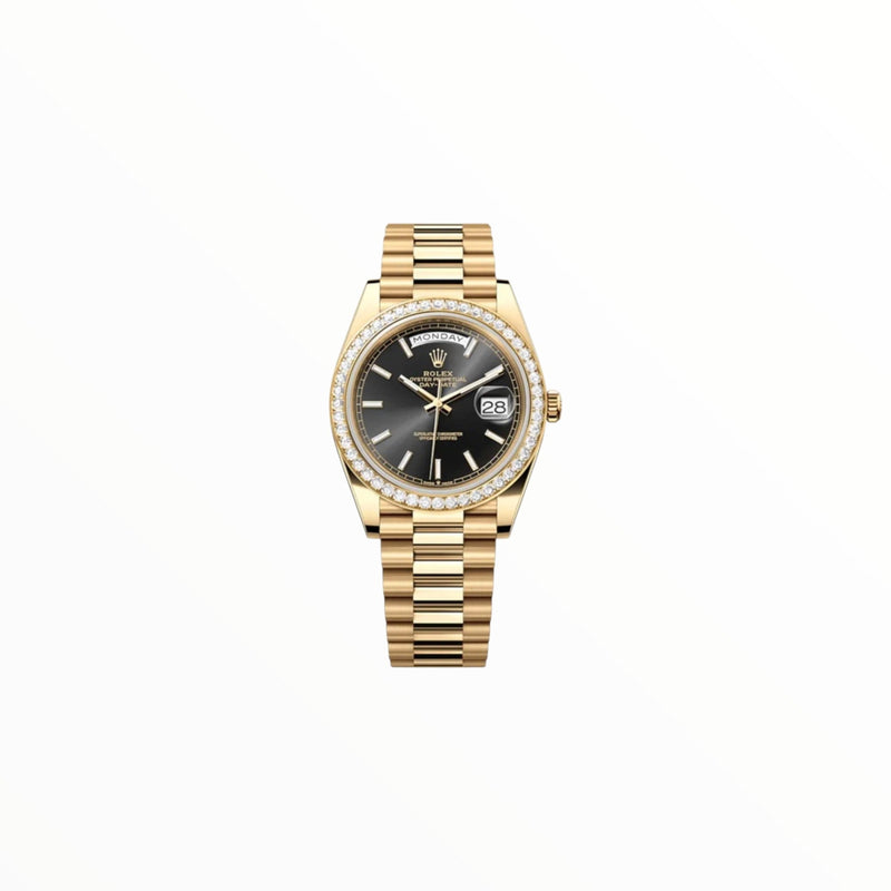 Rolex Day-Date Glossy Black Dial, 40 mm