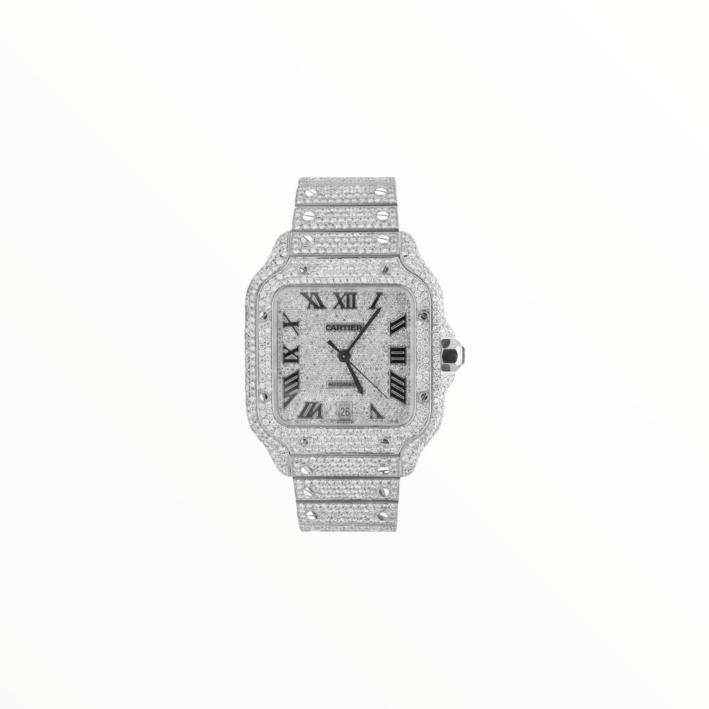 Cartier Santos, 39.8mm Watch, VVS, Black Roman Numerals