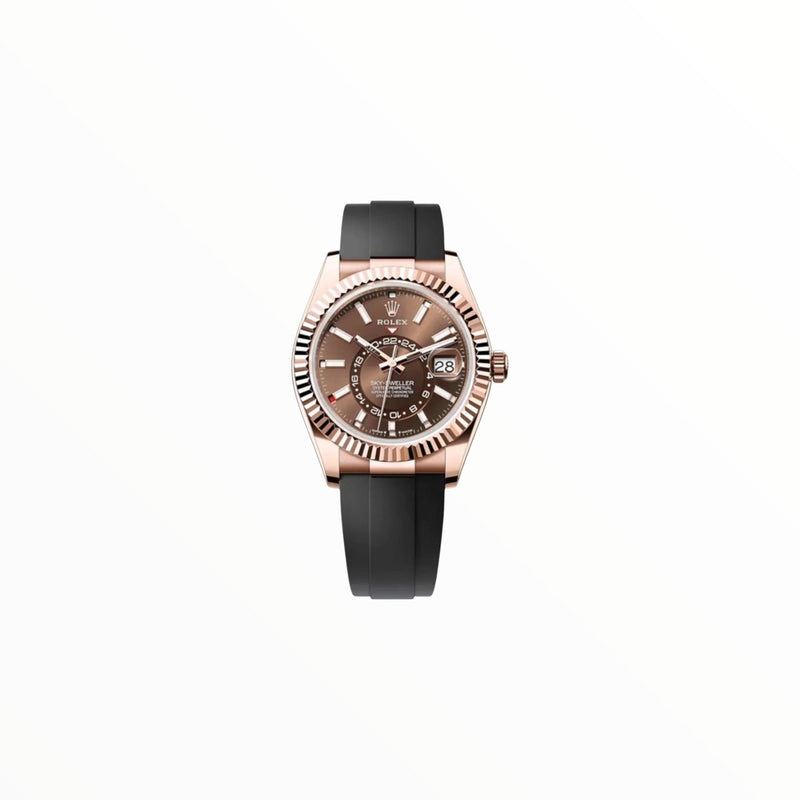 Rolex Sky-Dweller Chocolate Dial With Rubber Strap